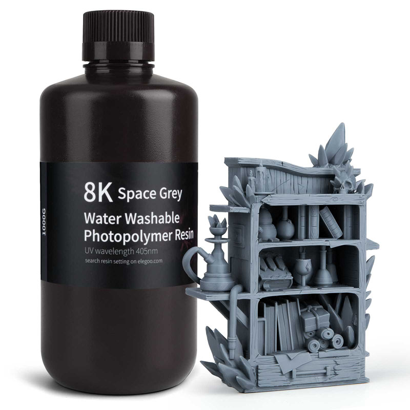 ELEGOO Water-washable Resin 8K Space Grey, 1 kg